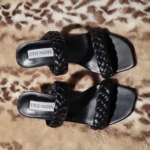Steve Madden braided faux leather heels